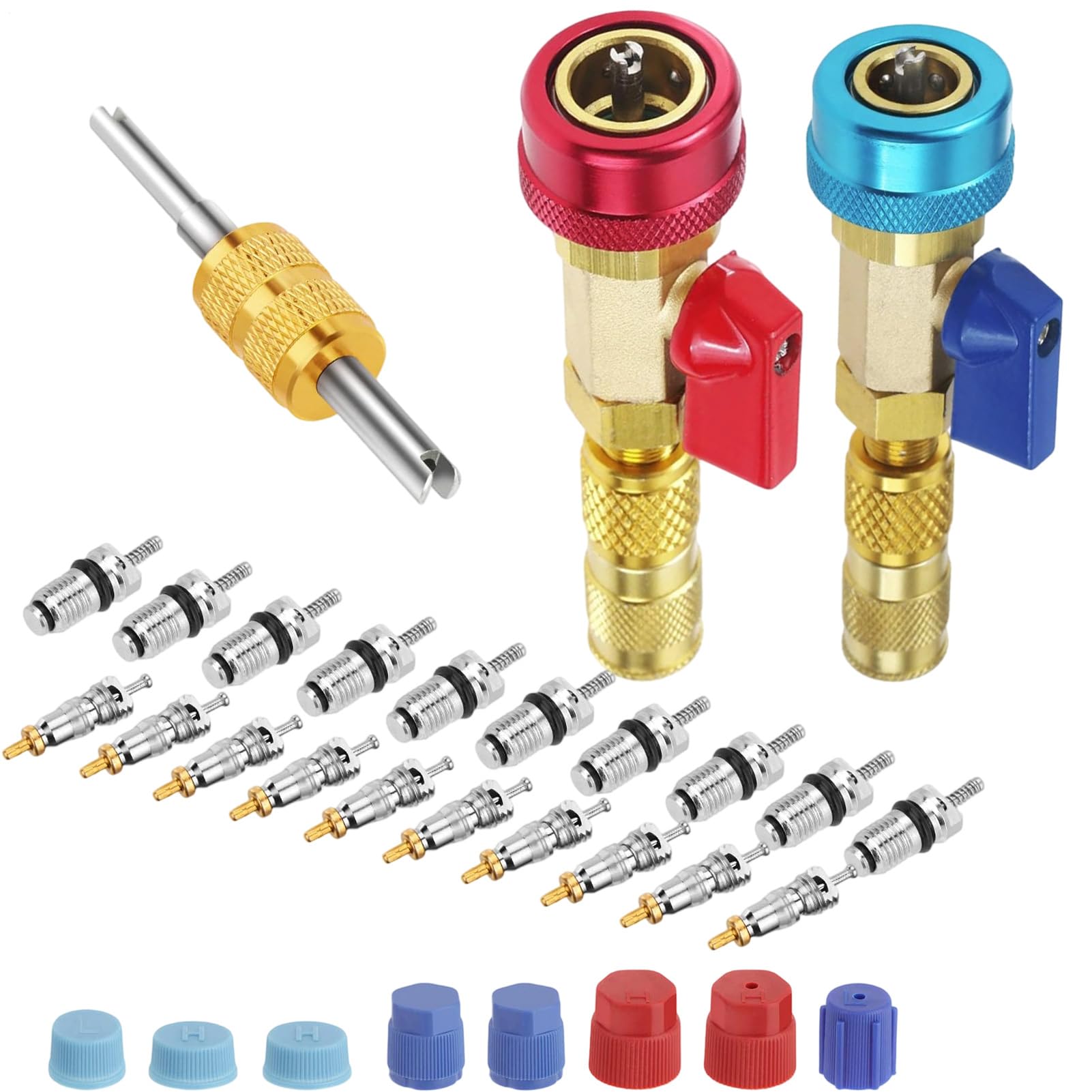 バルブコア抜きツール - バルブ コア クイック リムーバー インストーラー キット | 車両用 エアコン ..