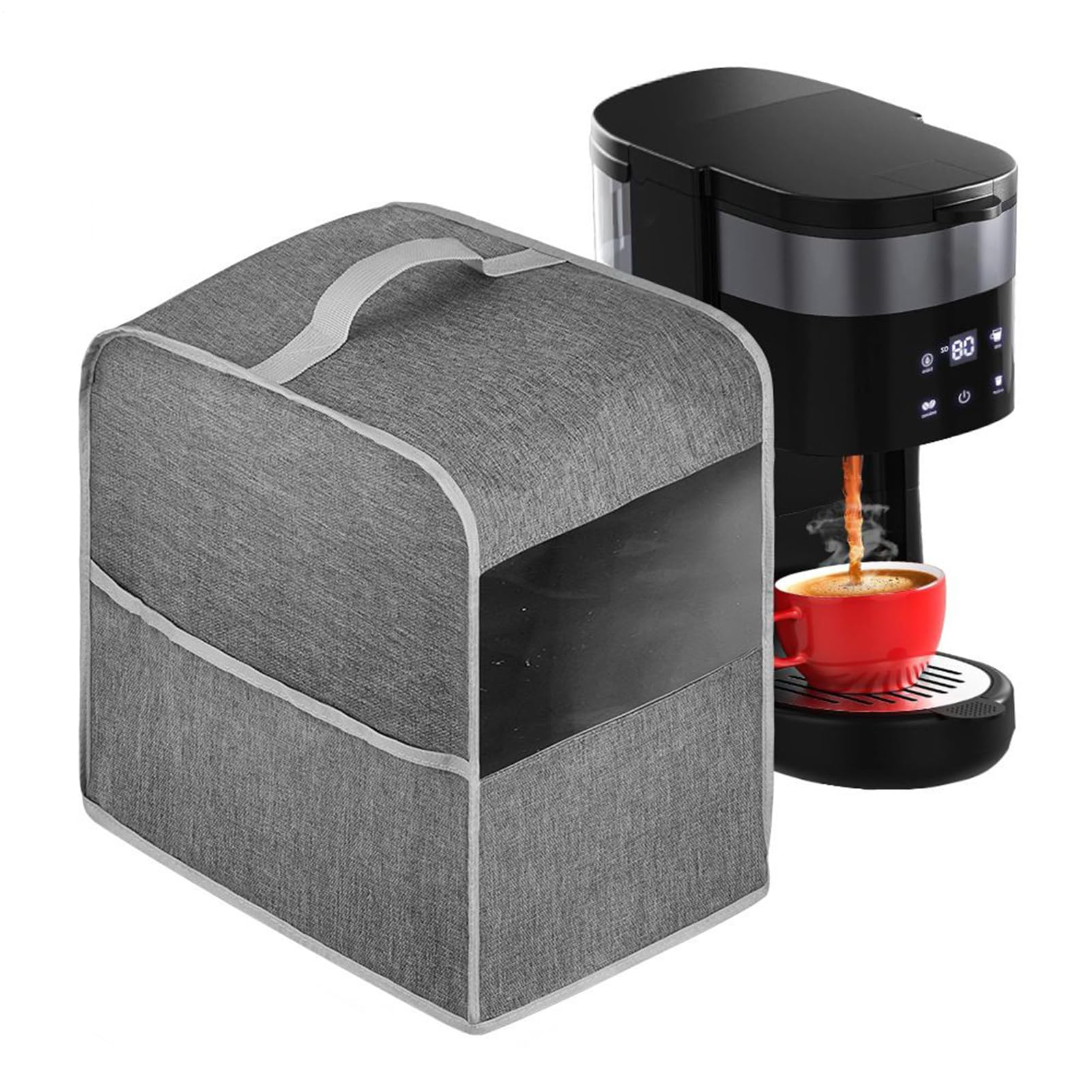 コーヒーメーカー カバー,フードプロセッサー 防塵カバー - 透明窓付き再利用可能プロテクト用品 カフ..