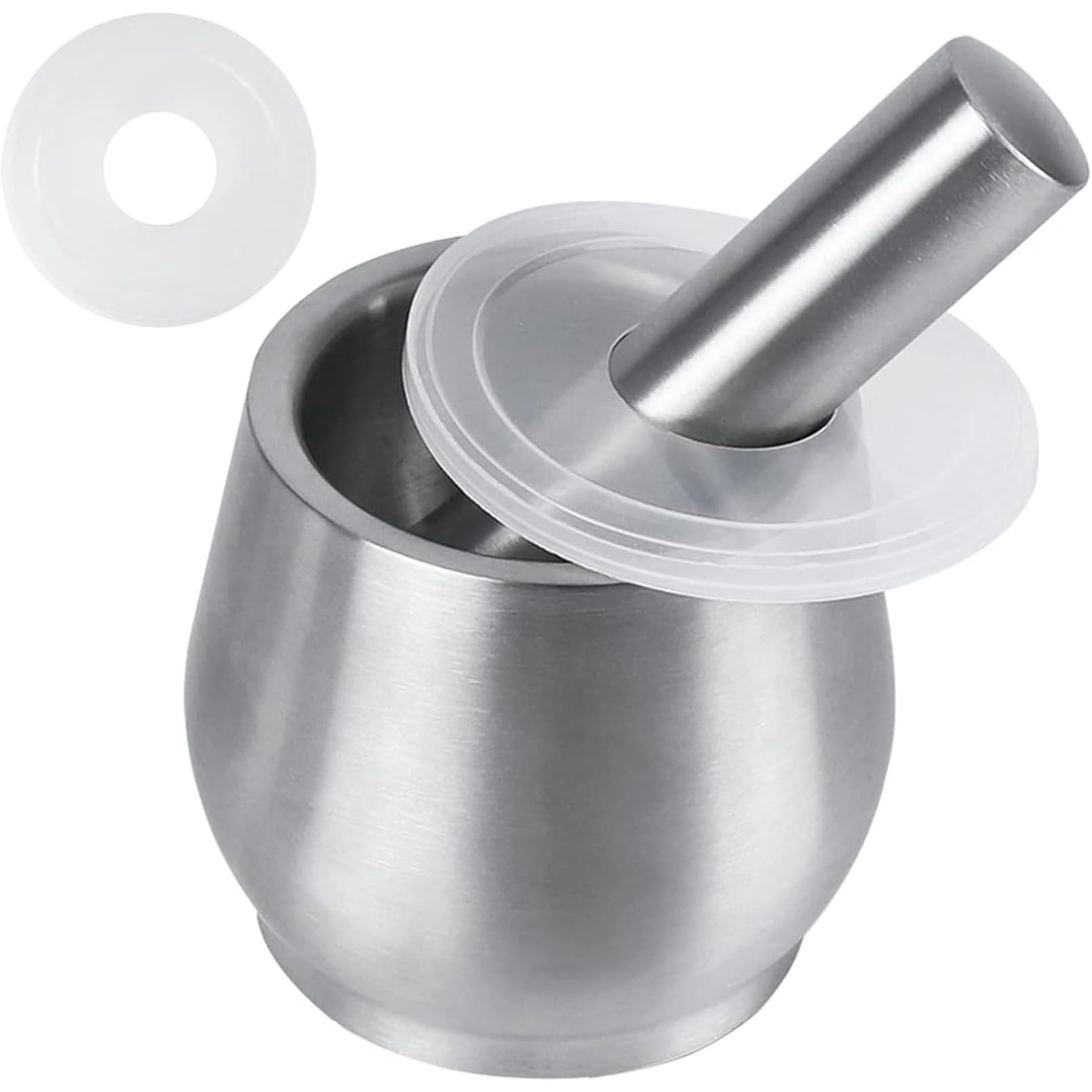 静音 ステンレス製 すり鉢 すりこぎ棒 セット 蓋付き ミニサイズ スパイスグラインダー にんにく/漢方..