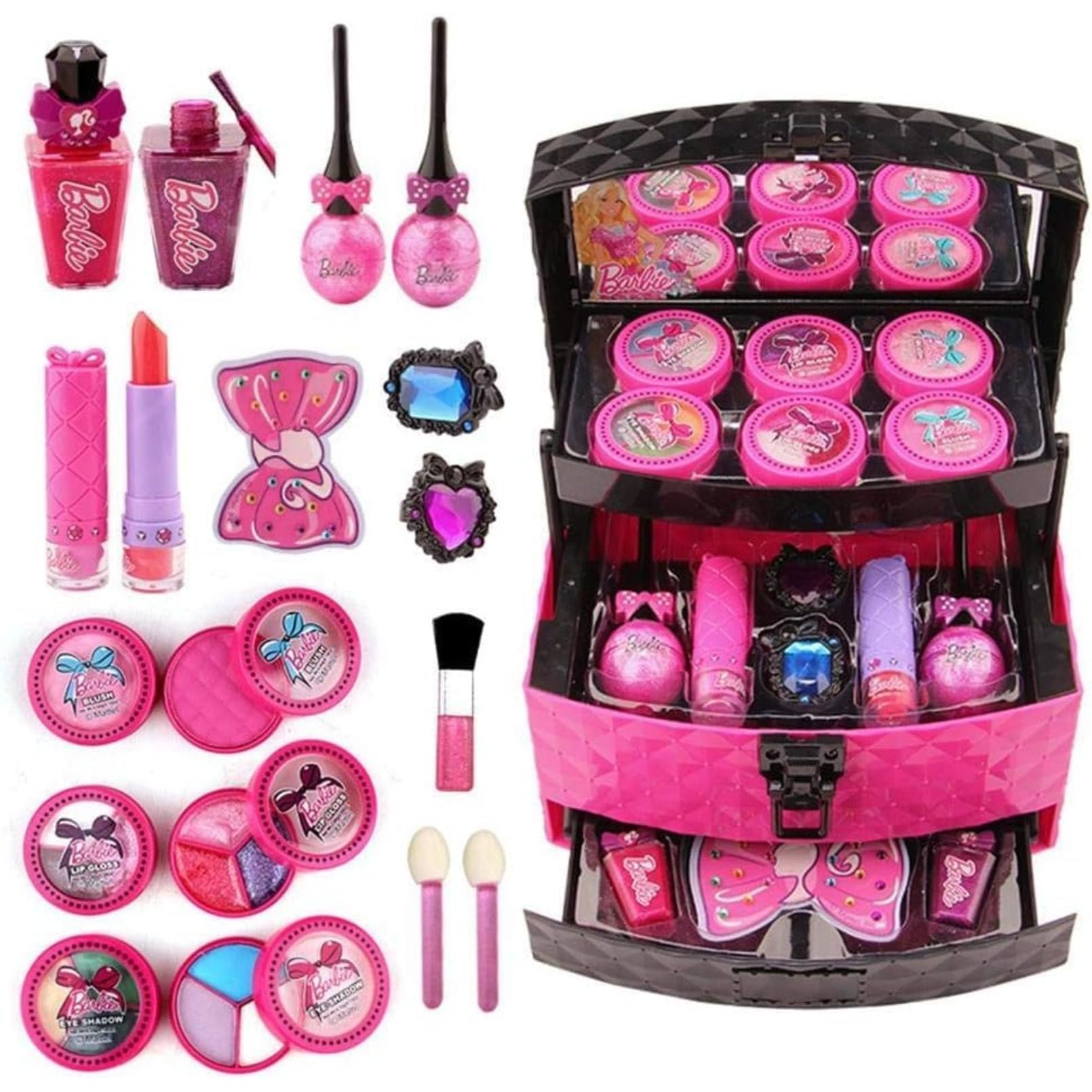 []子供用化粧品セット、お家さんごっこ化粧セット、おもちゃの化粧セット、化粧ボックス、子供用のプリンセス化粧品、アイシャドウ、リップグロス、水溶性化粧品、安全で、無毒で、洗える、子供用化粧道具、化粧セット、実用的な化粧おもちゃ