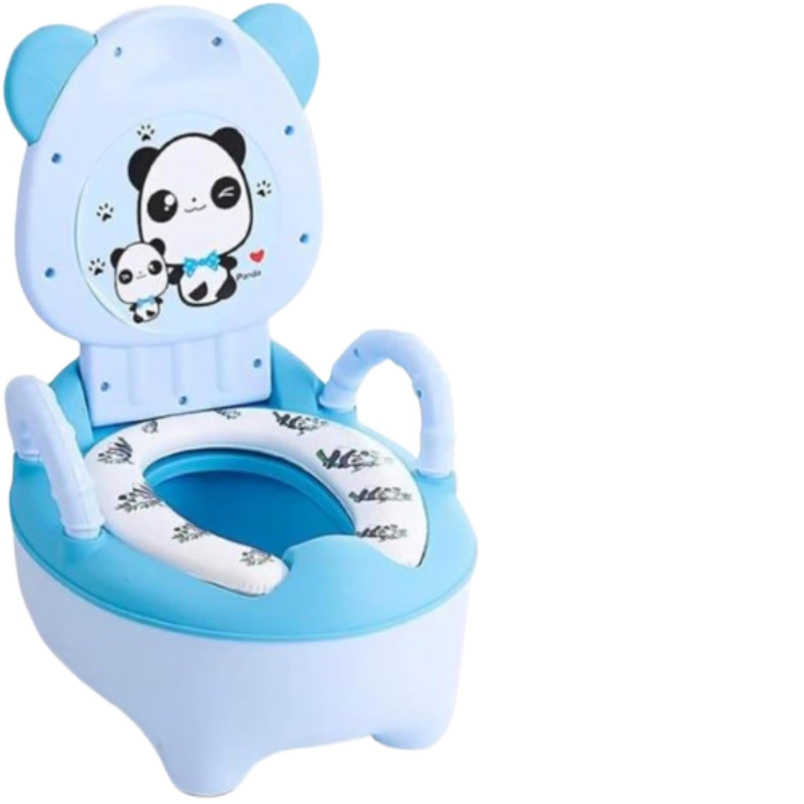 ベビー オマル トイレ 便座 パンダ柄 可愛い ブラシ付き キーズ 男女兼用 子供 洋式トイレ ソフトクッ..