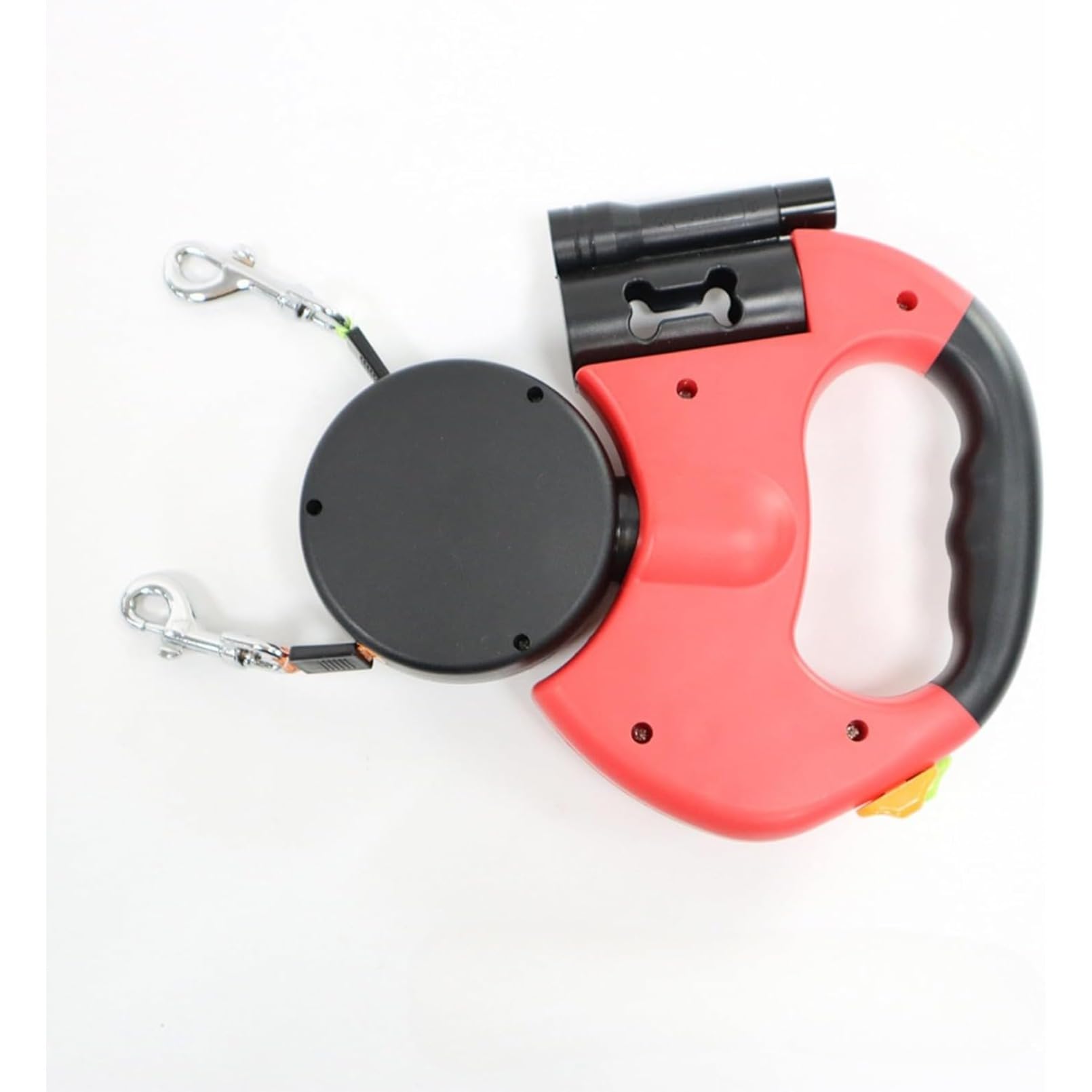 2匹1匹兼用 犬リード 自動巻き便利 伸縮式 360°回転 ロック式 噛み切れ防止 多機能 LEDライト付き ゴミ袋付き 長さ3m 全種類犬使用 大·中·小型犬対応 調整可能 2匹自動 (C)