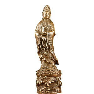 観音菩薩像 | 銅製装飾品 | アンティーク | 真鍮製南海観音立像 | 家庭用レストラン用ブロンズ像 | 仏教寺院の壁龕 | 魂を浄化する長老、指導者、親を派遣する