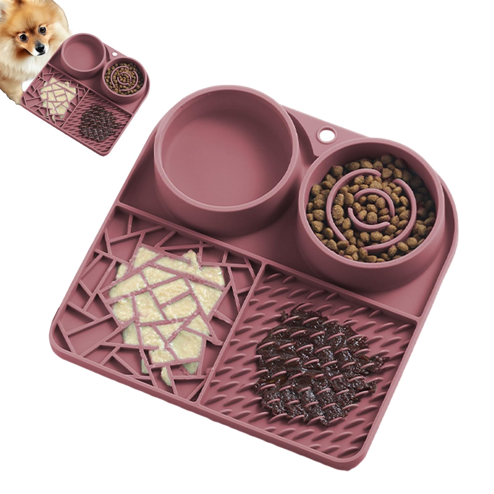 ゆっくりと摂食する犬用の犬用のシリコン老rullマット。水の下や食器洗い機で簡単に掃除することができ、したがって、衛生的な食事体験を保証することができます