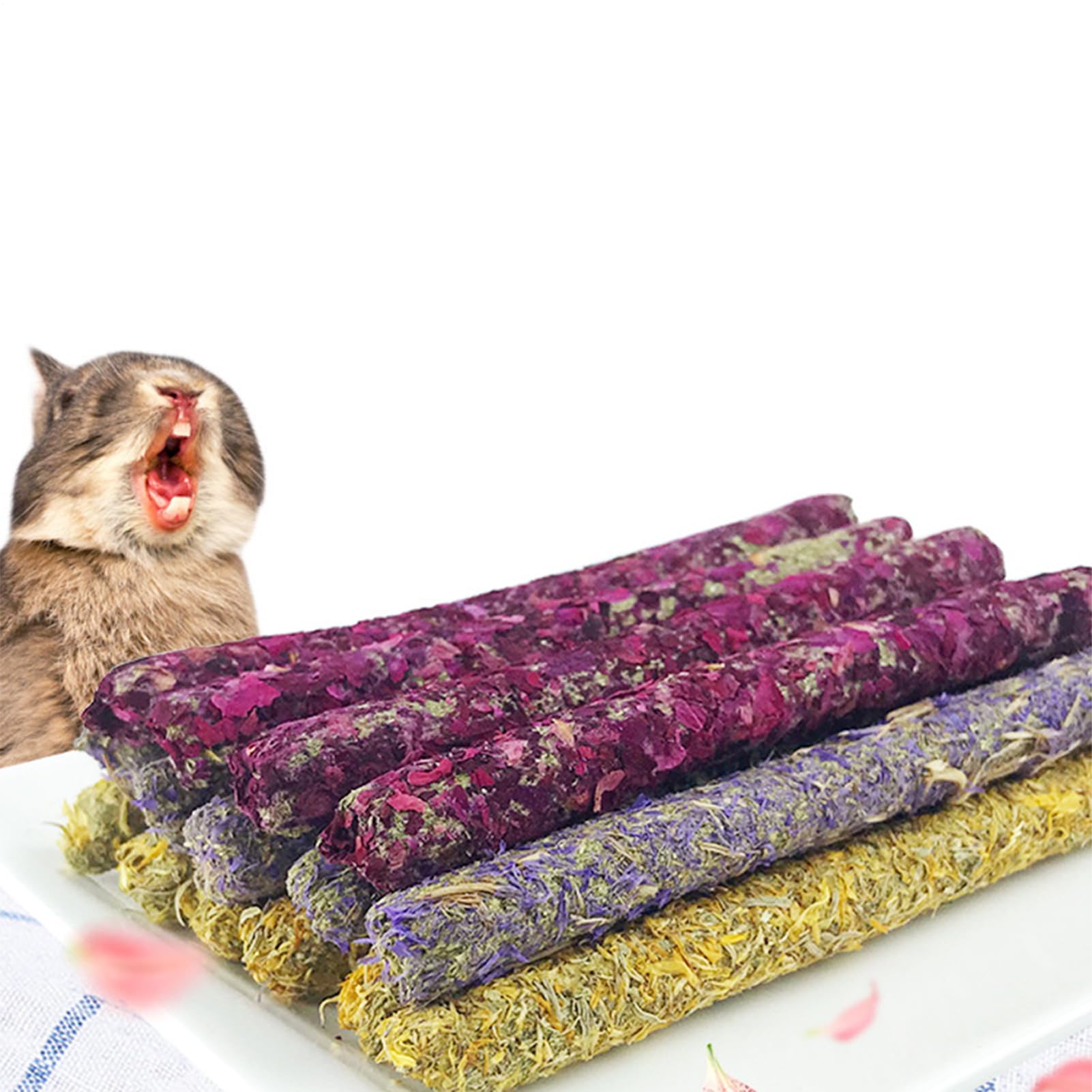 ハムスターチュースティック,小動物用チューイングトイ ヘイ スティック | リス用 室内外 健康おやつ ..