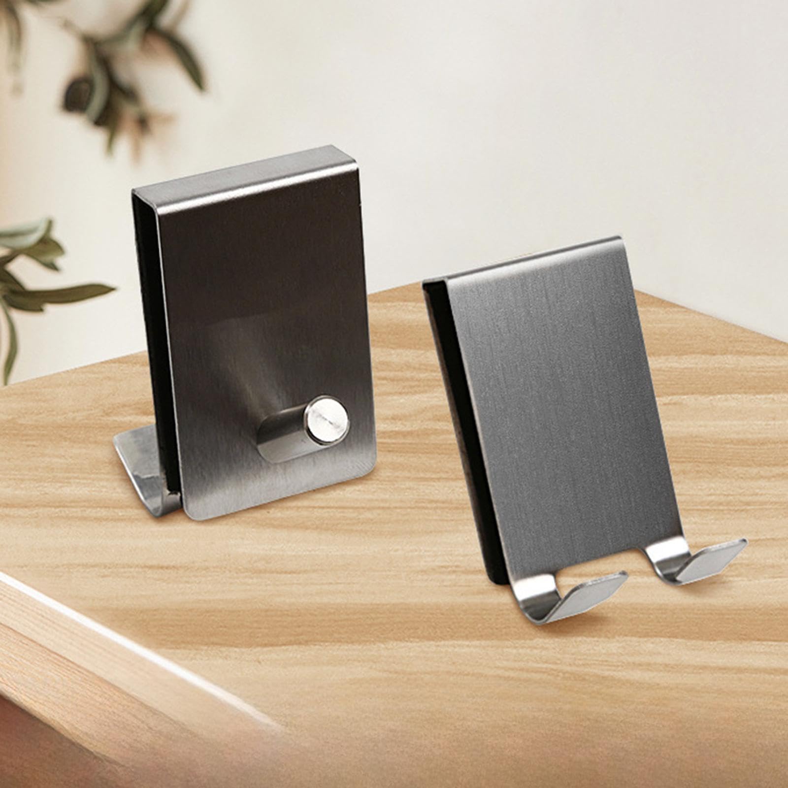 さかもとストアのステンレススチール製のシャワーフック、ドアハンガー、オフィス用、タオルやローブを掛けるための両面フック, 黒｜アングル3