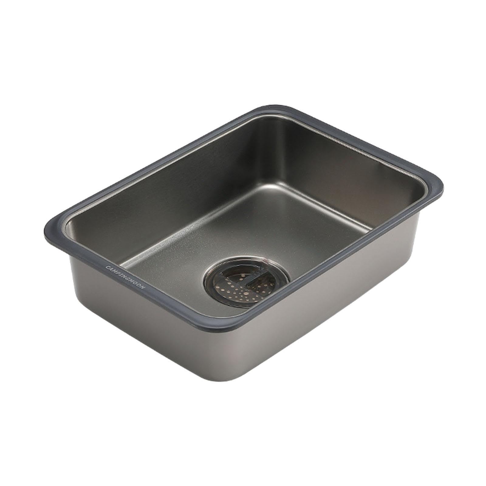 釣りのバーベキューを調理するためのステインレス鋼のキャンプシンクキャンプキャンプテーブルシンク(3)