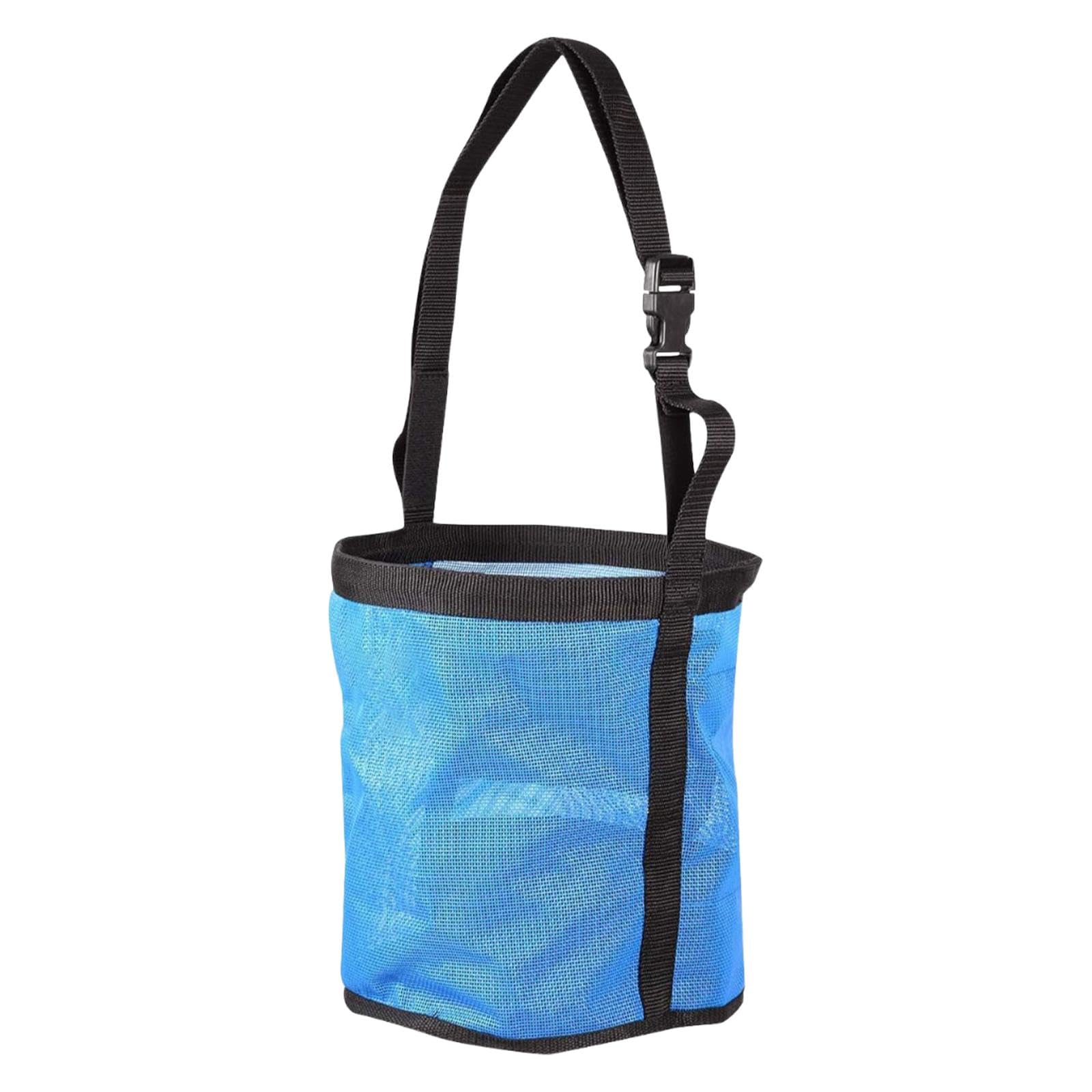 馬の飼料袋、干し草供給用メッシュバッグ、大型 底, グレー