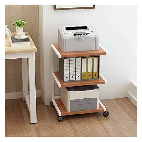 プリンタースタンド 3層プリンタスタンド可動プリンタデスクメタルフレームプリンタシェルフ、オフィス..