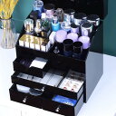 メイクアップオーガナイザーストレージ 4層デスクトップ化粧品収納ボックスメイクアップオーガナイザー、引き出し付き分離ドレッシングテーブルメイクアップオーガナイザー、スキンケア、口紅、パウダー、ブラシ、香水用美容メイクアップケース スキンケア陳列ケース