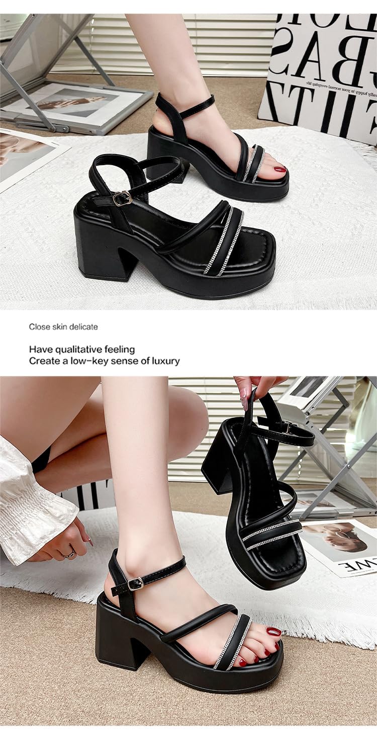 脚長効果 春先サンダル レディース厚底ミュール ワンストラップ【柔らかクッション】 通勤OK スカート/ジーンズ対応 レトロデザイン 歩きやすいヒール 春物 ブラウン系カラー