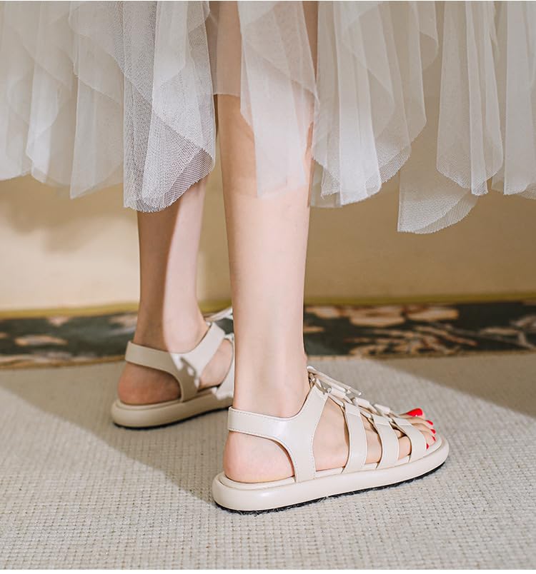 レトロサンダル レディース夏用厚底サンダル 超軽量PU素材 足型フィット設計 通勤/ショッ対応 トレンド 吸汗速乾インソール付き