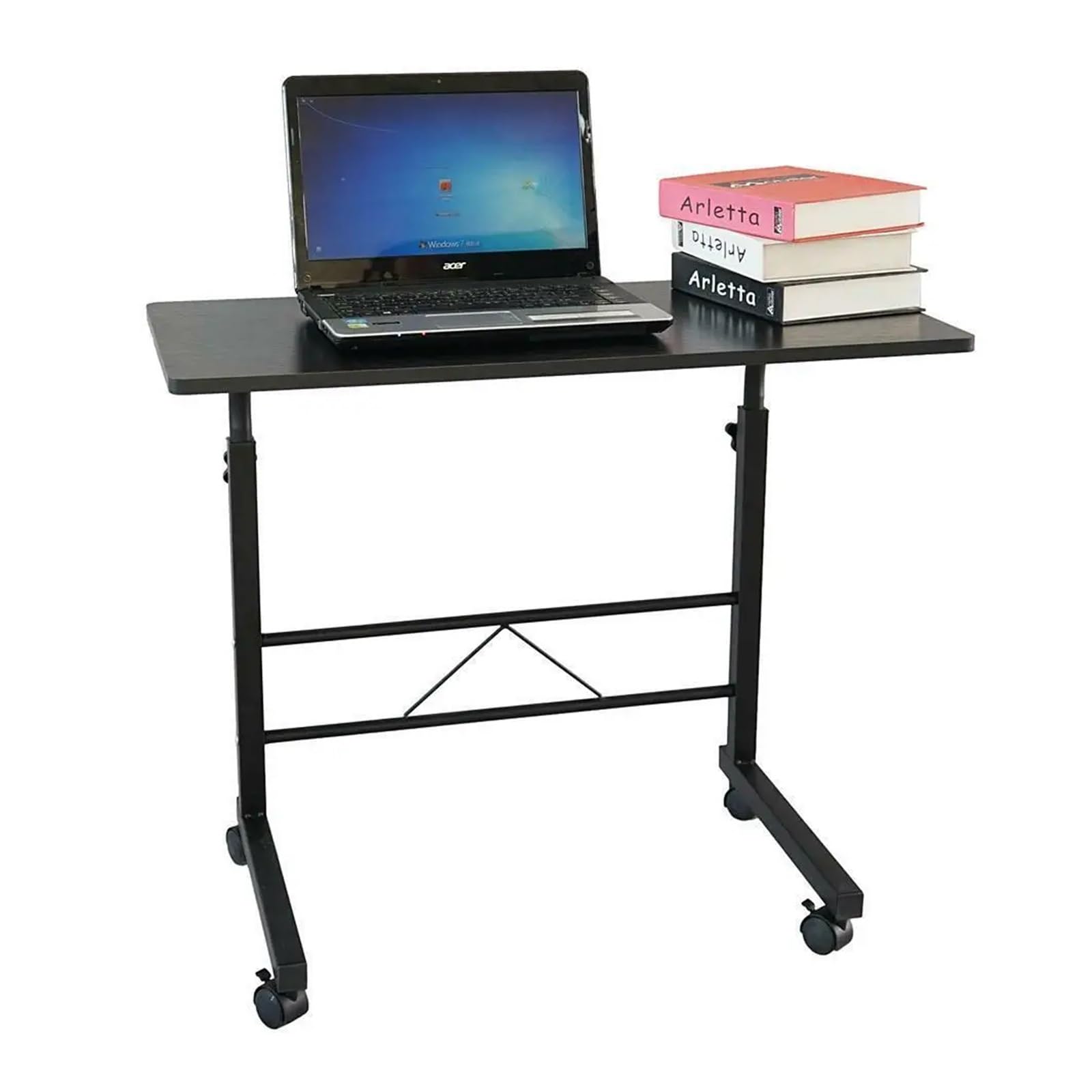 モバイルコンピュータデスク ポータブル オフィス ノートパソコンデスク ローリング 調節可能なテーブ..