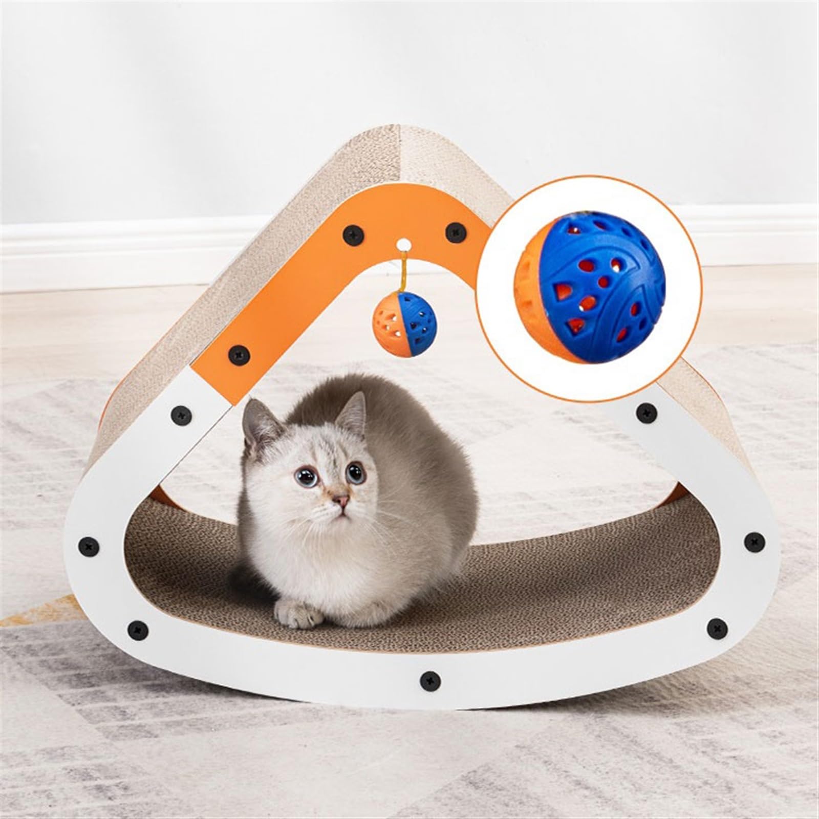 猫スクラッチャー 猫の爪ボード 傷が付きにくい ソファ 巣 猫のおもちゃ 大型 厚紙 耐摩耗性 爪 トレーナー 猫 スクラッチパッド(オレンジ)