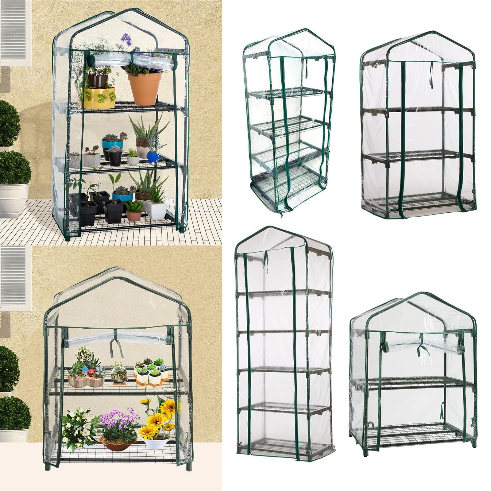 ビニール温室 温室カバー ビニールハウス 5段用 替えカバー 幅69cm×奥行49cm×高さ187cm ビニールハウス..