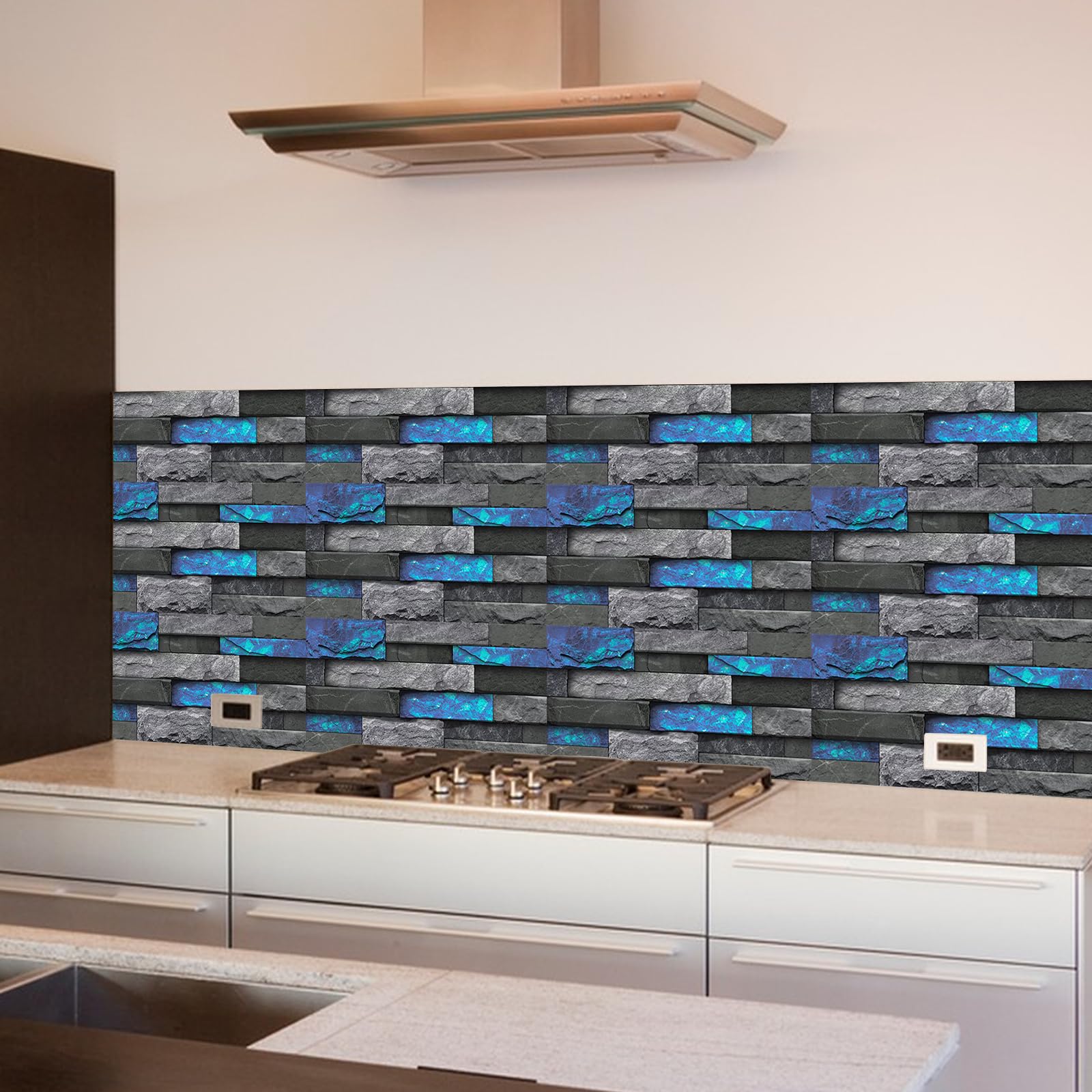 タイルシール 壁紙シール キッチン 耐熱 防水 はがせる 壁紙 レンガ調 防カビ 厚手 のり付き 洗面所 ト..