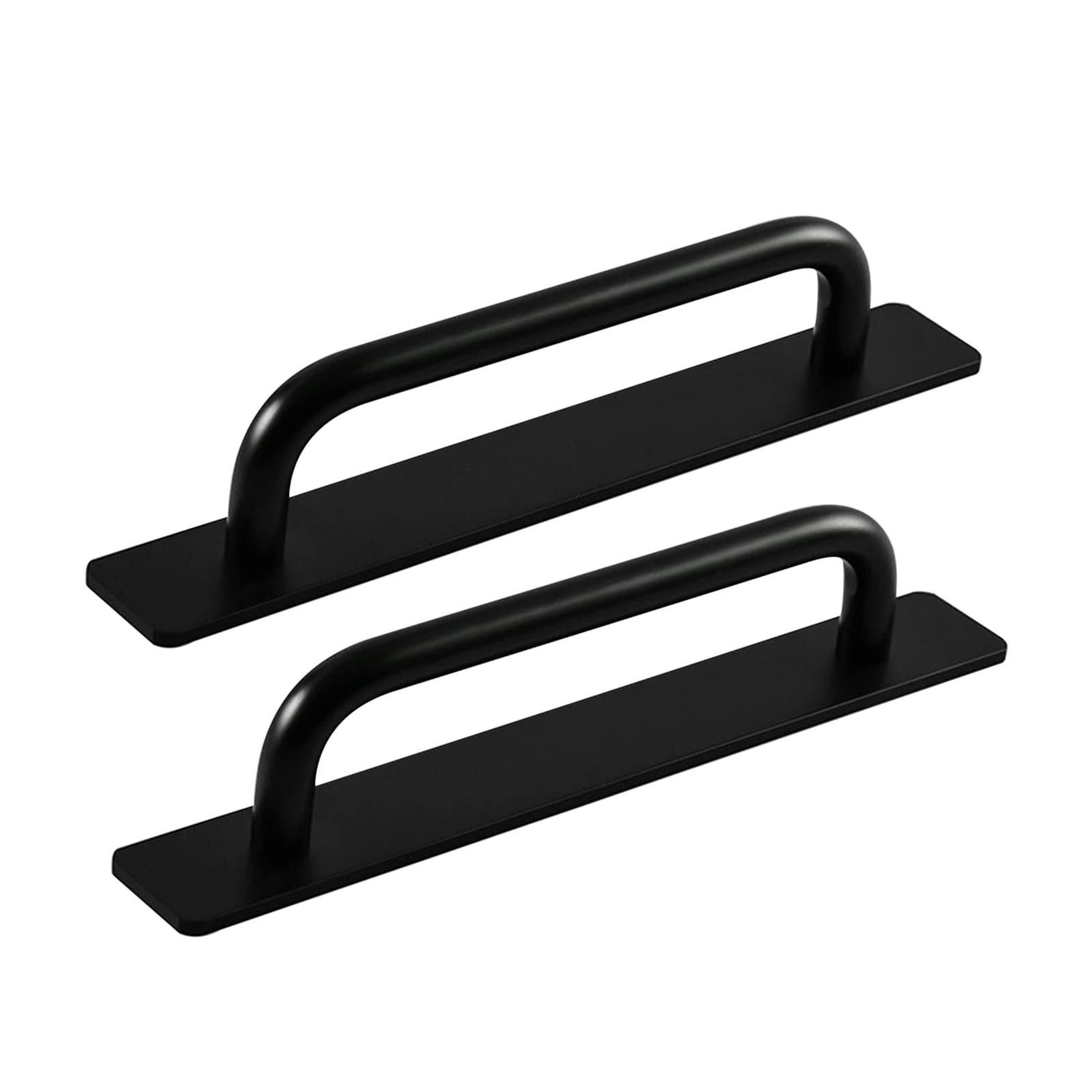 ドア取手 引き出し取手 2個セット 自己粘着式 ブラック ハンドル ノブ 両面テープ式 アルミニウム合金 ..