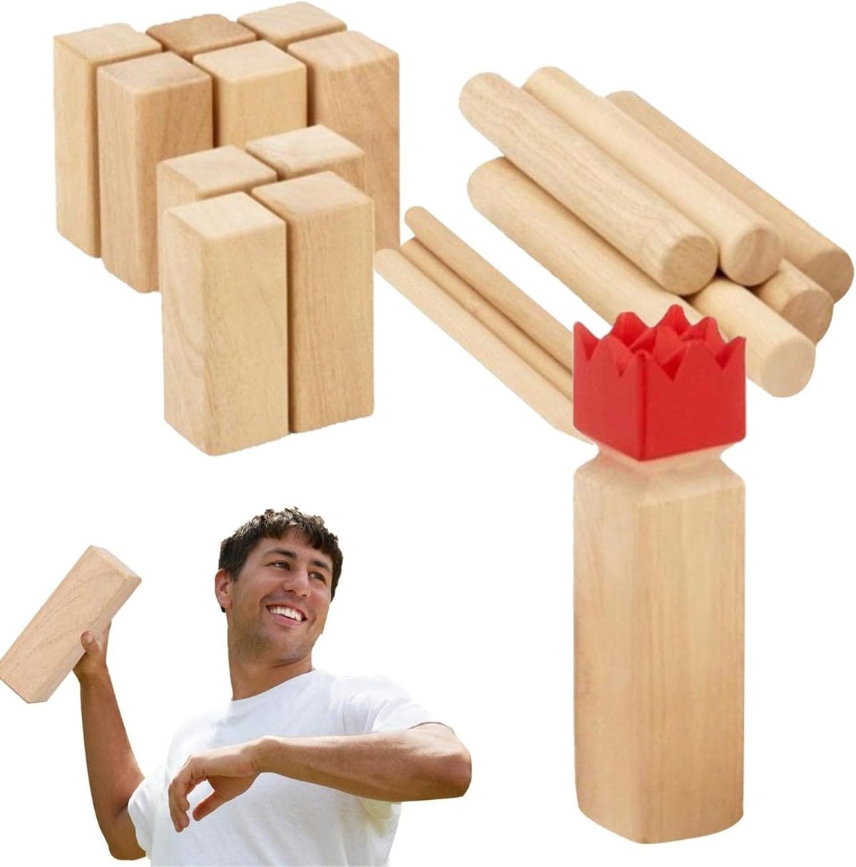 ウッドセット 裏庭ゲーム セット | ゲームセット 庭 屋外 芝生 ビーチ パインウッド バイキング チェス..