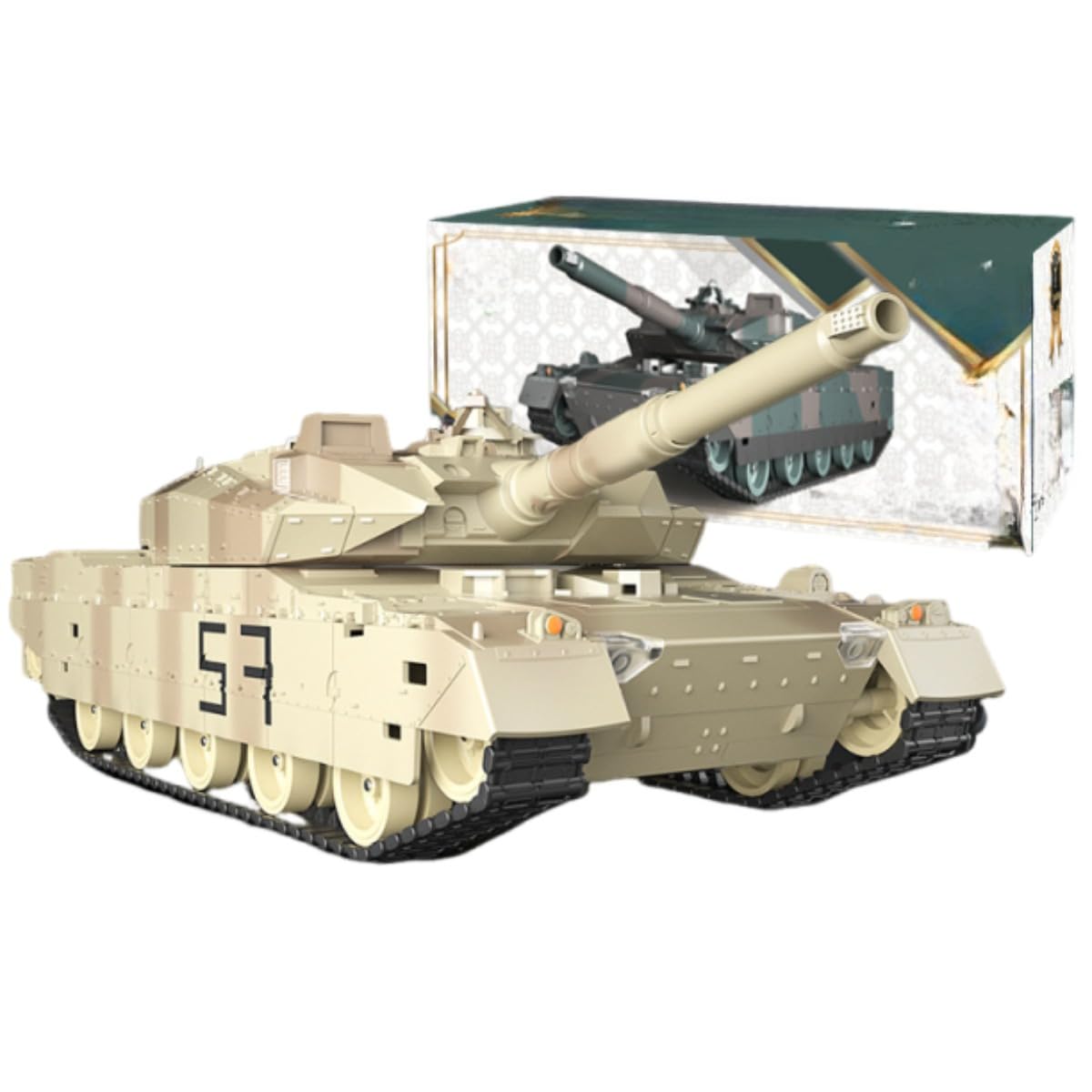 リモコン戦車 シミュレーション反動45度上昇330度回転砲塔リフト式バレル大きいサイズRC戦車モデル (カ..