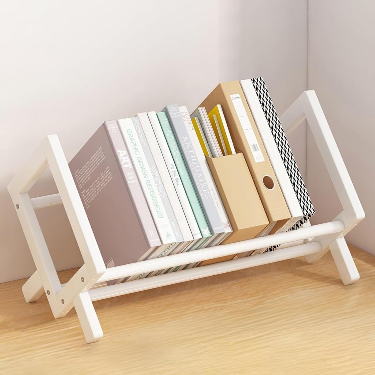 卓上本棚 小さい おしゃれ 天然竹製 小さい 本立て 卓上 デスク上置き棚 書架 省スペース 大容量 CD・D..