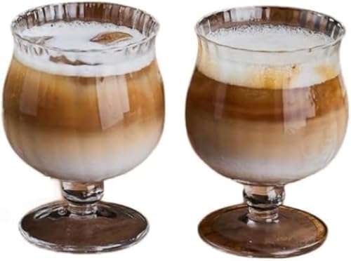 美しい脚付 ゴブレット 耐熱ガラス ワイン ブランデーグラス ティーカップ 電子レンジ ペアセット ジョ..