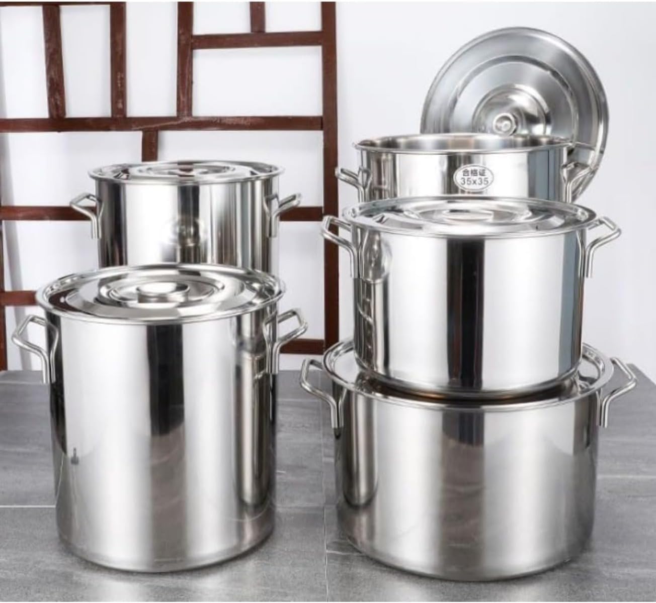 ずんどう鍋 深型 寸胴 なべ 業務用ステンレス寸胴鍋 大容量 錆に強い 蓋付き (30*30cm（20L）)(3)