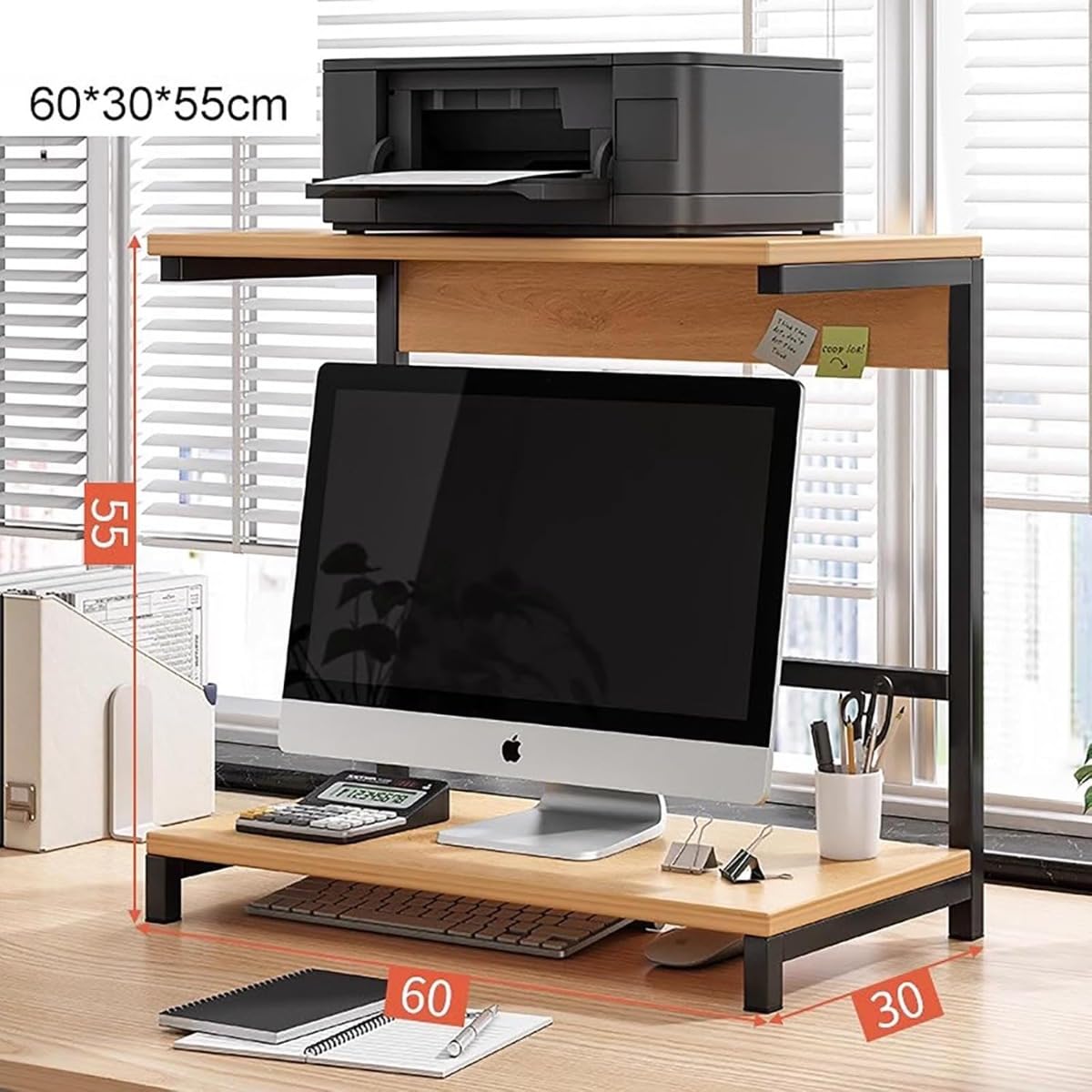 プリンタ台,モニタースタンド プリンタラック ノートパソコン用ラップデスク デスクトッププリンタース..