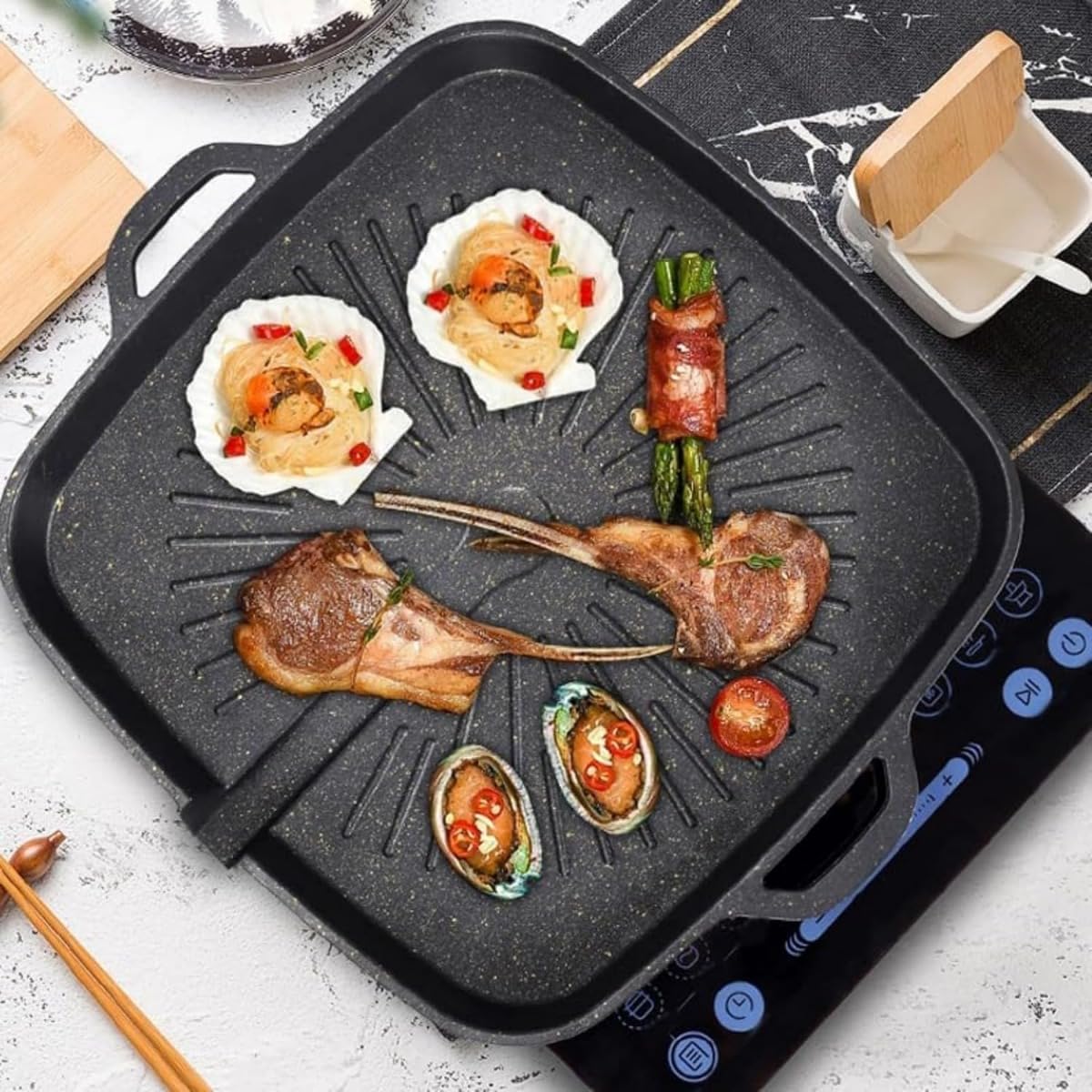 焼肉 プレート 丸型 四角型 油の自動排出構造 焼肉プレート カロリーオフ き カセットコンロ 焼き BBQ ..