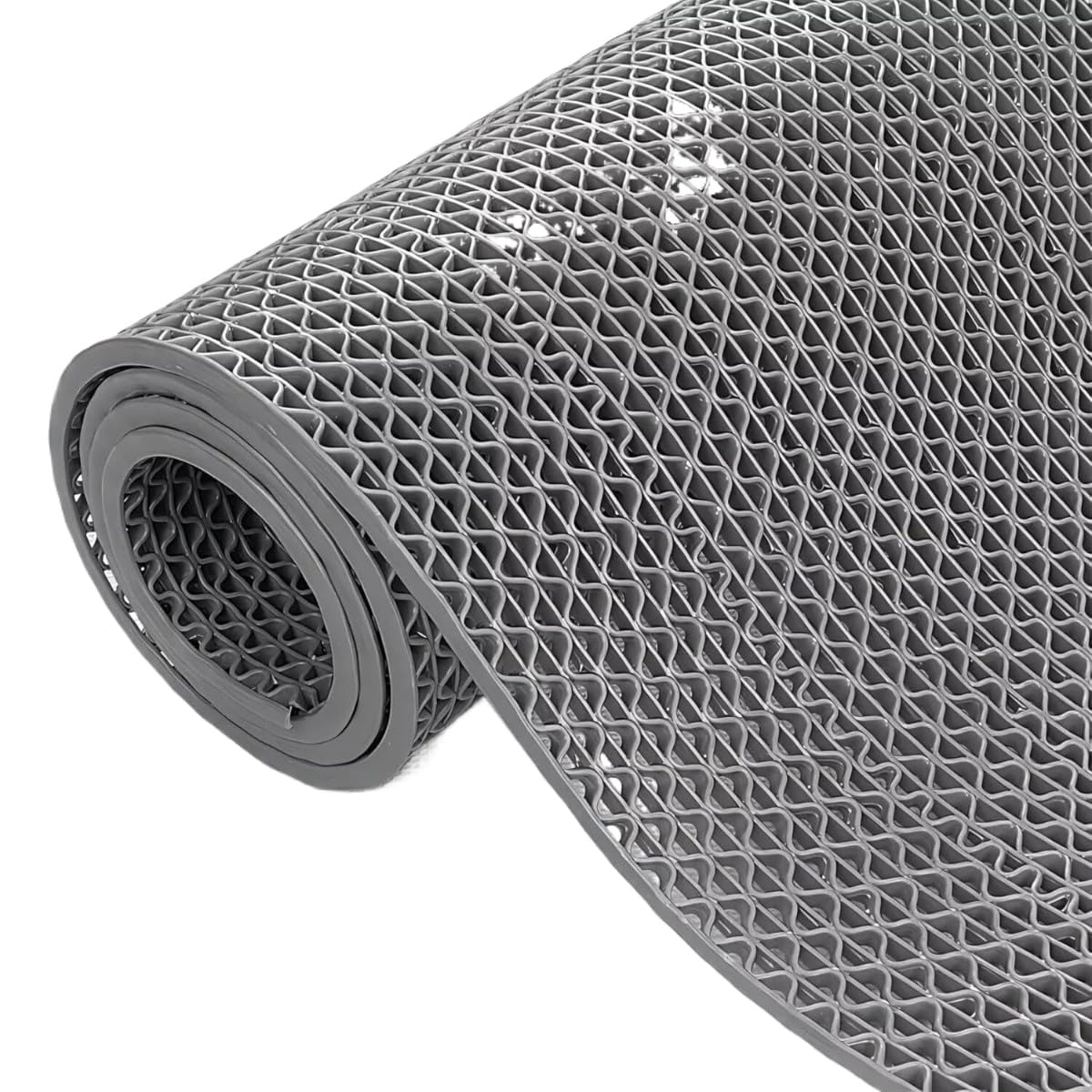 業務用滑り止めマット PVC ゴムマット 歩行滑り止めマッ透水マ校 店舗 マンション 駐車場 (90*200*5cm,グレー)