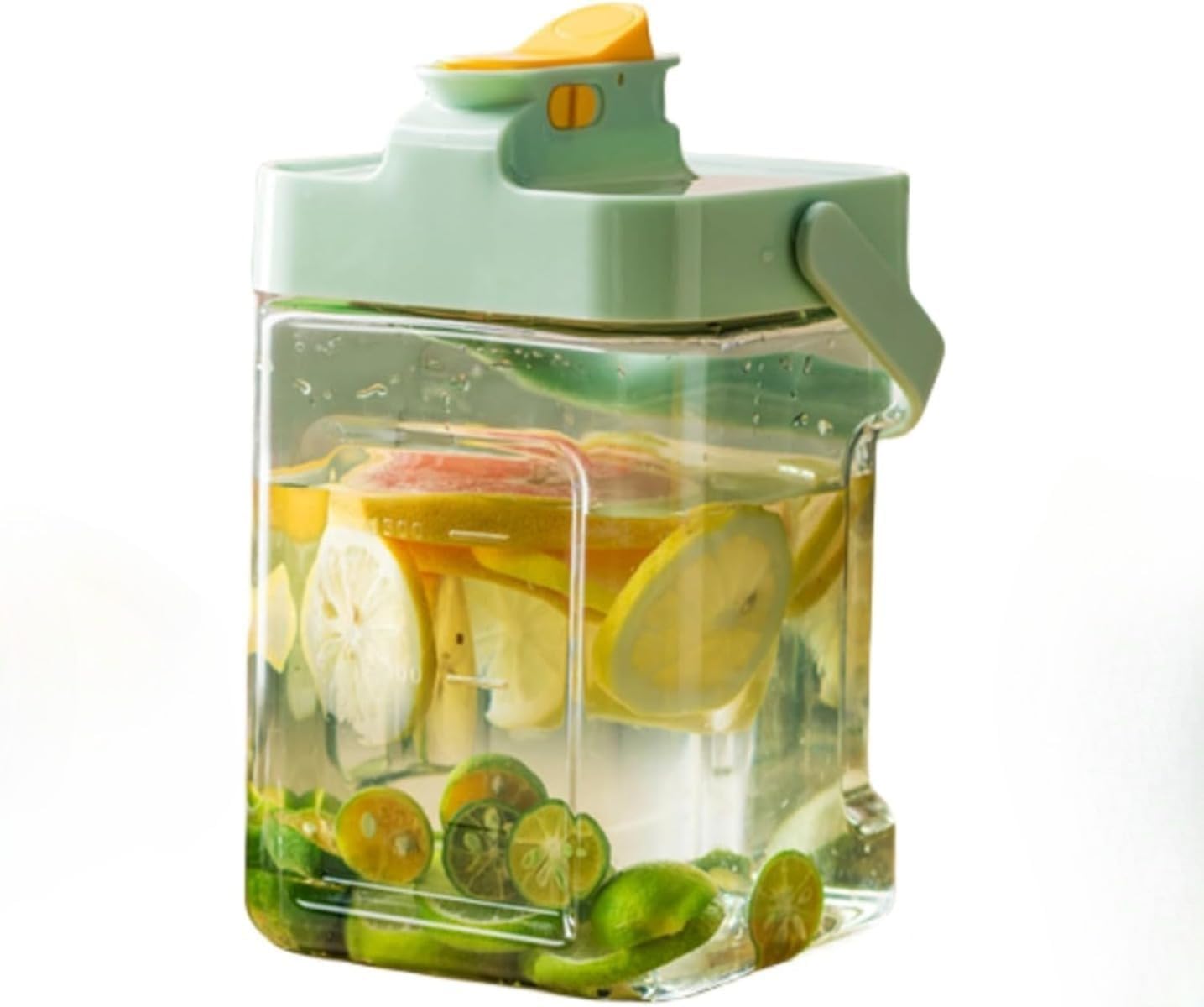 麦茶 ピッチャー ウォーターボトル お茶 横置き 冷水筒 縦横置き 大容量 透明 目盛り 安全ロック ハン..