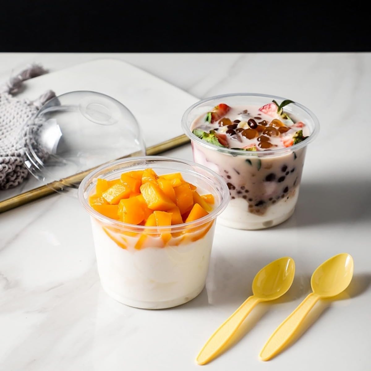 デザートカップ アイスクリーム 蓋付き プリンカップ 製菓用品 大容量 クリアカップ 使い捨てアイスク..