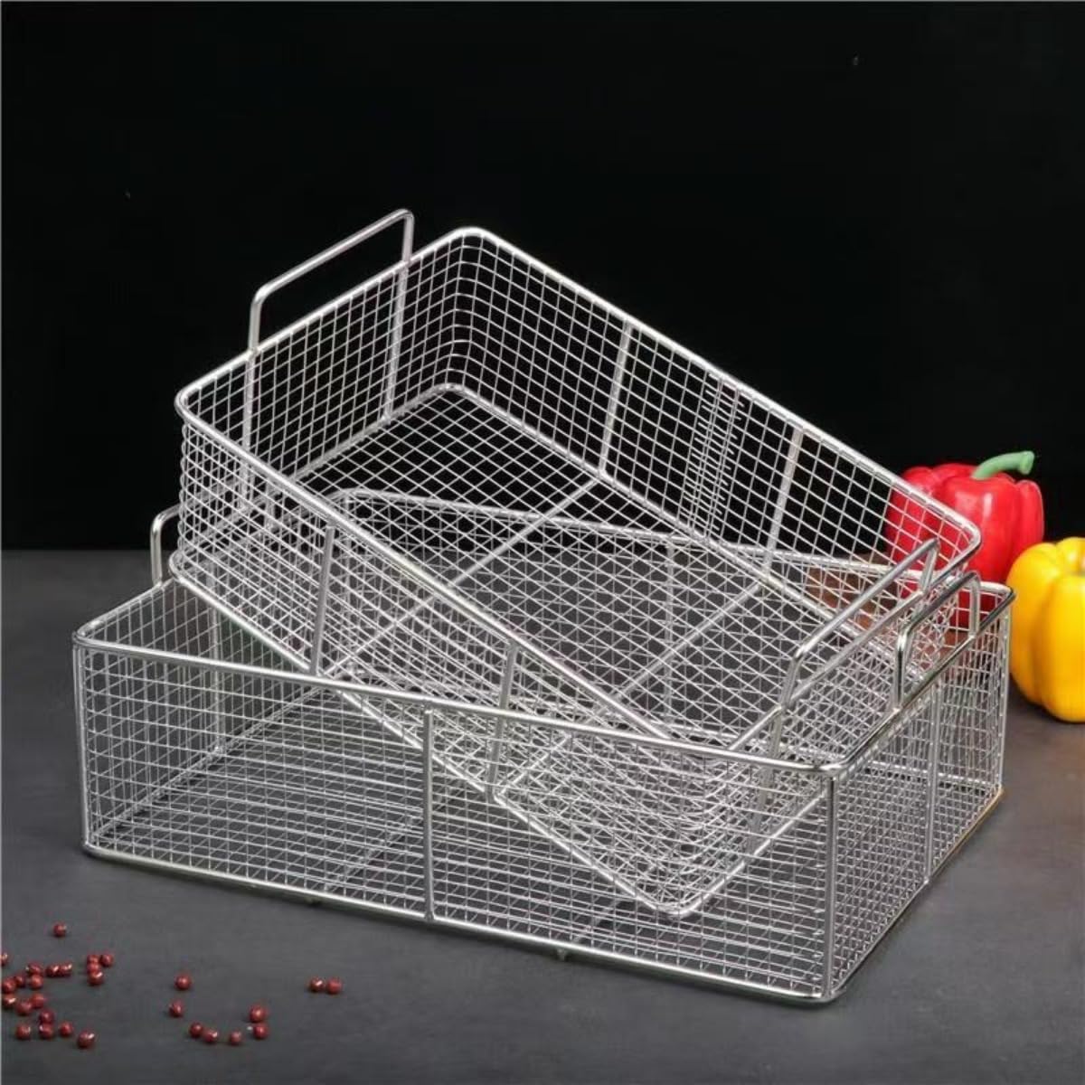 フライヤーバスケット ステンレス フライパン 網 フライ返し 業務用 フライヤーバスケット ステンレス ..