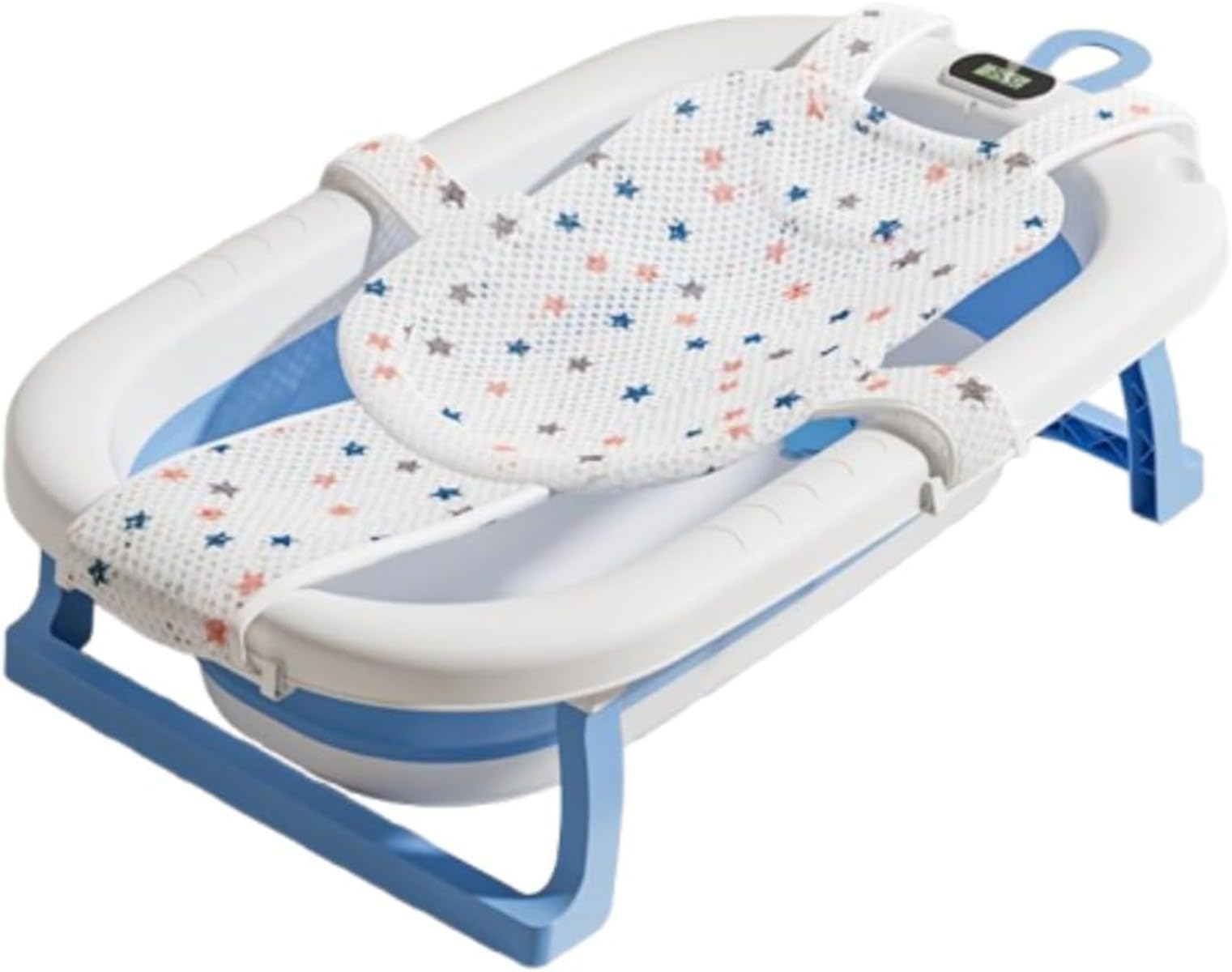 ベビーバス 折りたたみ 湯温計付 滑り止め バスネットセット付き 簡易収納 赤ちゃん お風呂 浴槽 バス..