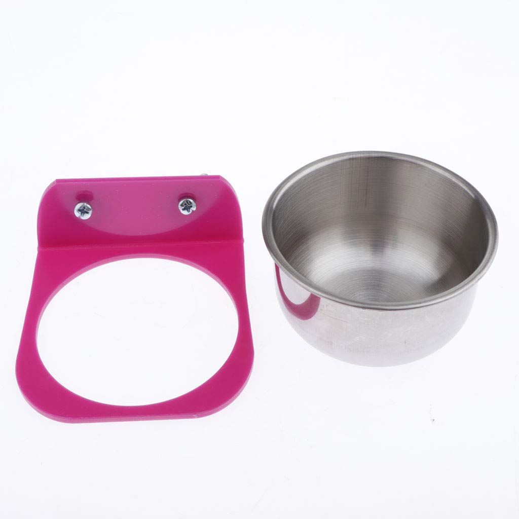 鳥類 リス オウム インコ セキセイ ケージ フィーダ ボウル ペット ステンレス 餌入れ 水入れ - L