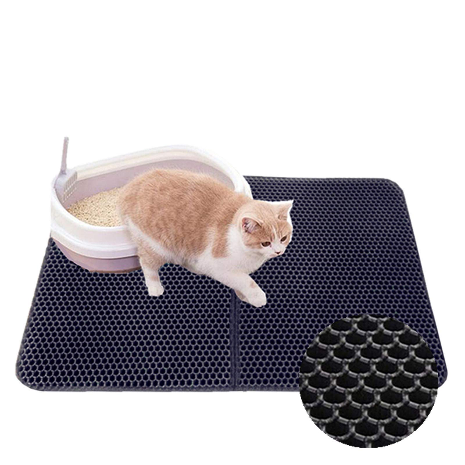 猫の砂取りマット 二重構造 滑り止め機能 防カビ防臭防水 飛び散り防止マット 猫 トイレ マット 清潔簡..