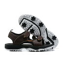 メンズスパイケルゴルフサンダル、滑り止め耐摩耗性メンズシューズカジュアルシューズサマーローン通気性快適レジャービーチシューズスポーツメンズシューズ