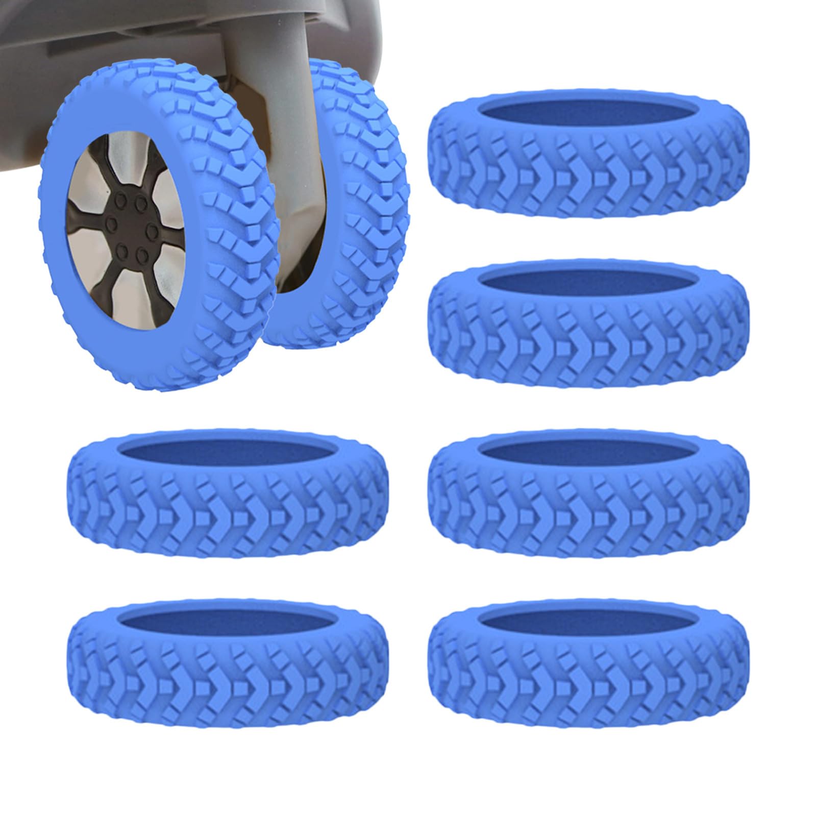 荷物用ホイールカバー 8個のシリコンスーツケースホイールカバー サイレント スーツケース ユニバーサ..