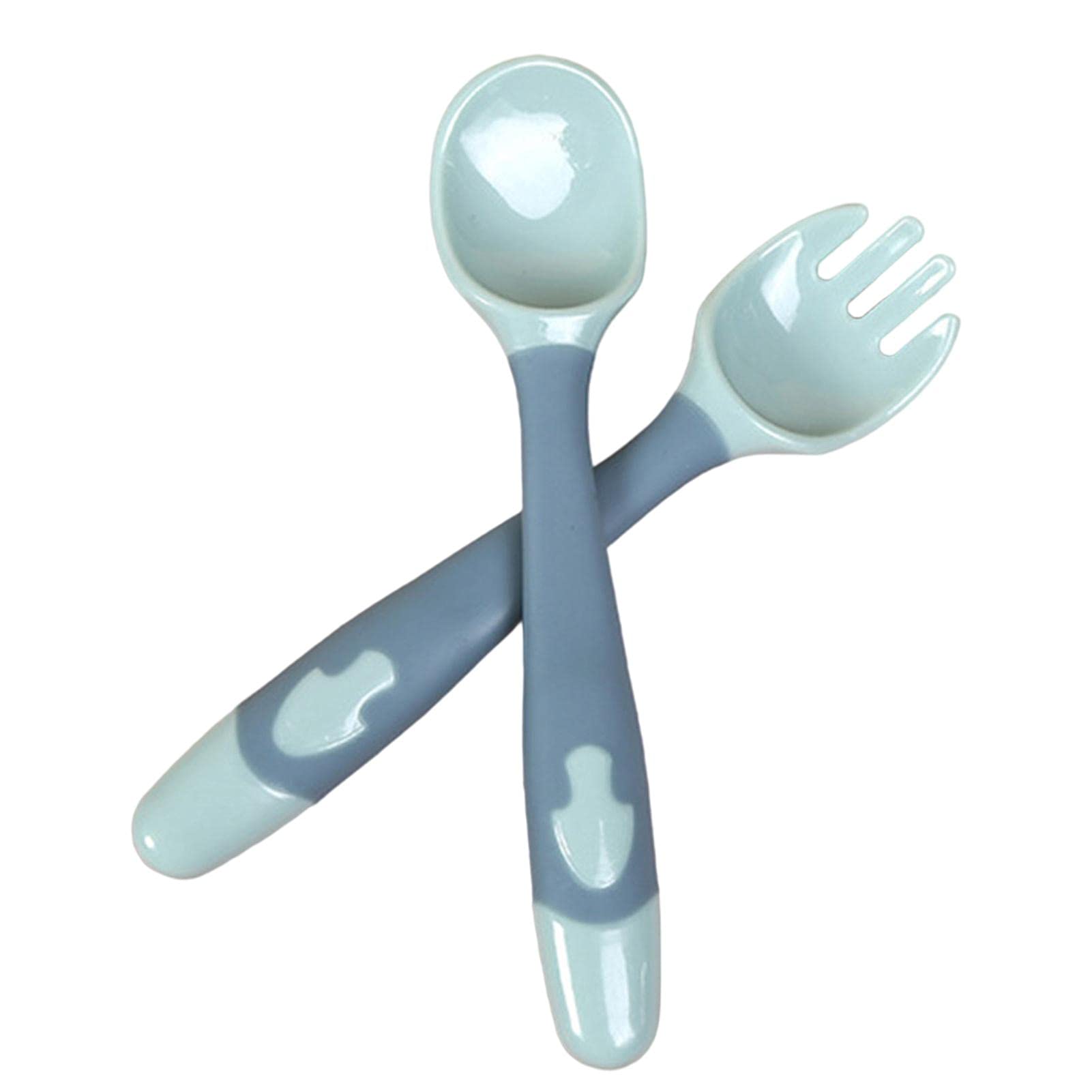 赤ちゃん 用スプーン/フォークセット、ベビースプーン/フォークセット、幼児用 スプンドルーンとフォークセット、自分で食べる ベビースプーン、訓練 離乳食の自己学習ベビースプーン/フォークセット、BPAフリー （素材:シリコン/サイズ:14 3 1CM/重量:約0.1kg）