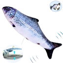 動く魚のおもちゃ キャットニップ おもちゃ 鮭魚 猫用ぬいぐるみ 魚 電動魚 USB充電 用品 ぬいぐるみ お魚 猫のおもち 咬む猫用品 運動不足 ストレス解消 ペットおもちゃ 魚 電動おもちゃ 鮭魚