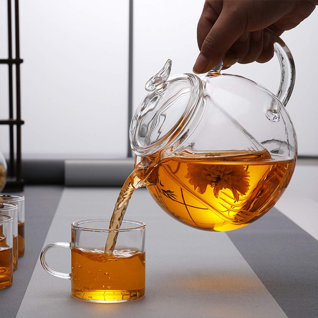 ティーポット 耐熱ガラス 急須 ガラス ティーポット 茶茶650ml 大容量お茶用品 紅茶ポット 緑茶ポッ 耐熱 茶こし付き 直火用