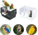 Ladfrol小鳥 ケージ インコ キャリー 文鳥 鳥かご 通院 お出かけ 移動 鳥 ゲージ 止まり木 帰省 キャリーケージ 小動物用 お散歩ケージ ペット おでかけ 持ち運び 持ち手付き ミニマルキャリー プレビューペット 自動給餌器付 (ブラック)