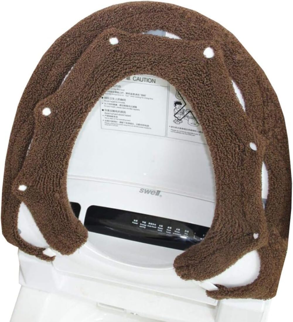 便座カバー 便座専用シートカバー 伸縮性 抗菌防臭 洗浄暖房型O型U型便座 厚手 ふわふわ (アプリコット)