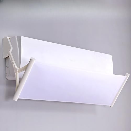 改良版 エアコン風よけカバー エアコン用風よけ板 多角度調整可能 多通気孔 均一導風 冷房暖房通用 風向きと角度調整 壁に穴あけ不要 多機種エアコンに適用する (ホワイト) (アップグレード伸縮ホワイト) [並行輸入品]