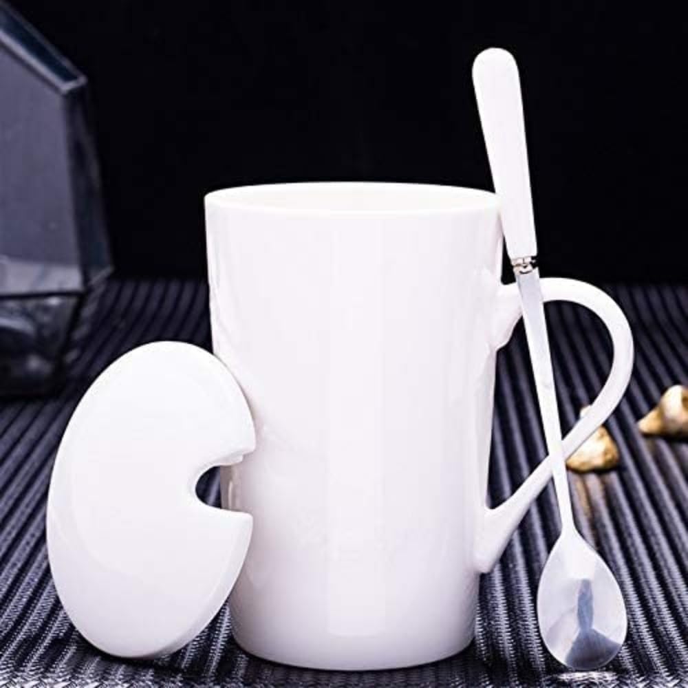 コーヒー ティー マグ 朝食 ミルク オートミール マグカップ セラミック マグ セット 401-500ml (ホワ..