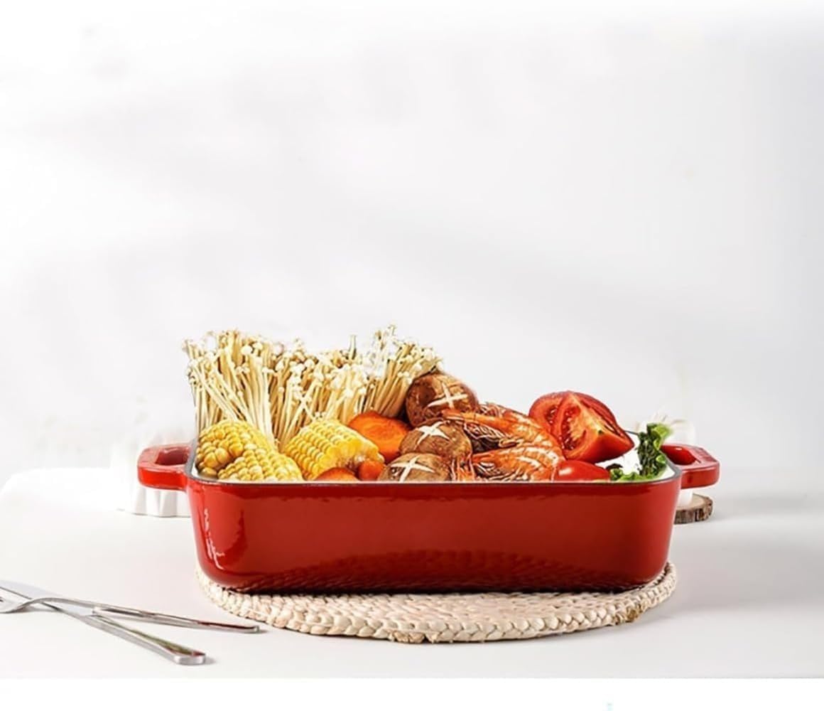 グラタン皿 両耳ホーロー鍋 耐熱皿 くっつかない グラタン皿 大きめ 大皿 パン皿 青色 スクエア 青色 ..