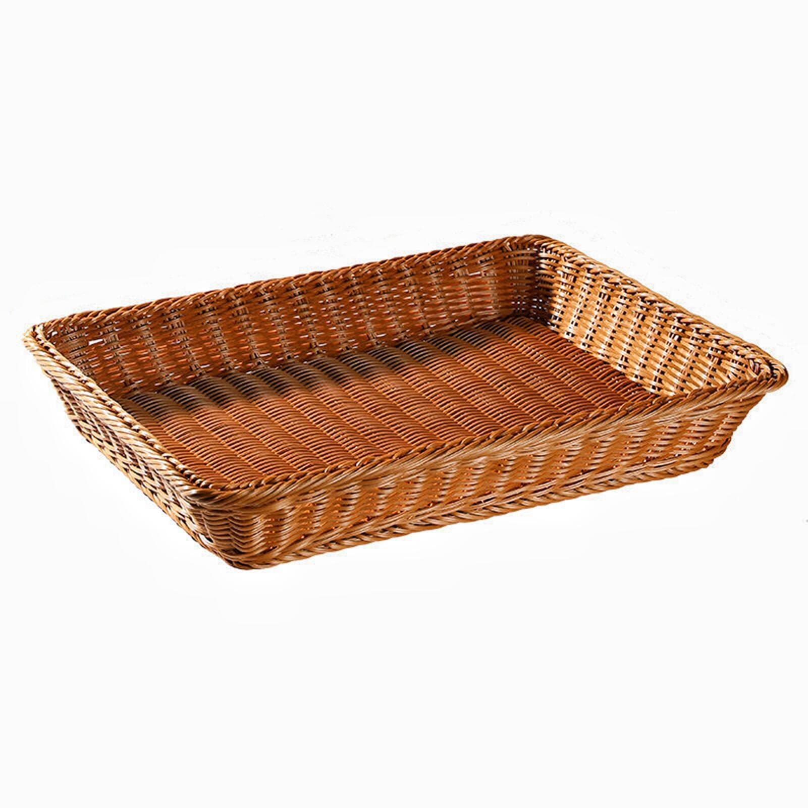 収納バスケット 卓上 洗える 雑貨店 PP製 角型 浅型 脱衣 雑物 洗濯かご 籐風 和風収納 パン 雑貨 角型 バスケット(60*40*8CM,B) [並行輸入品]