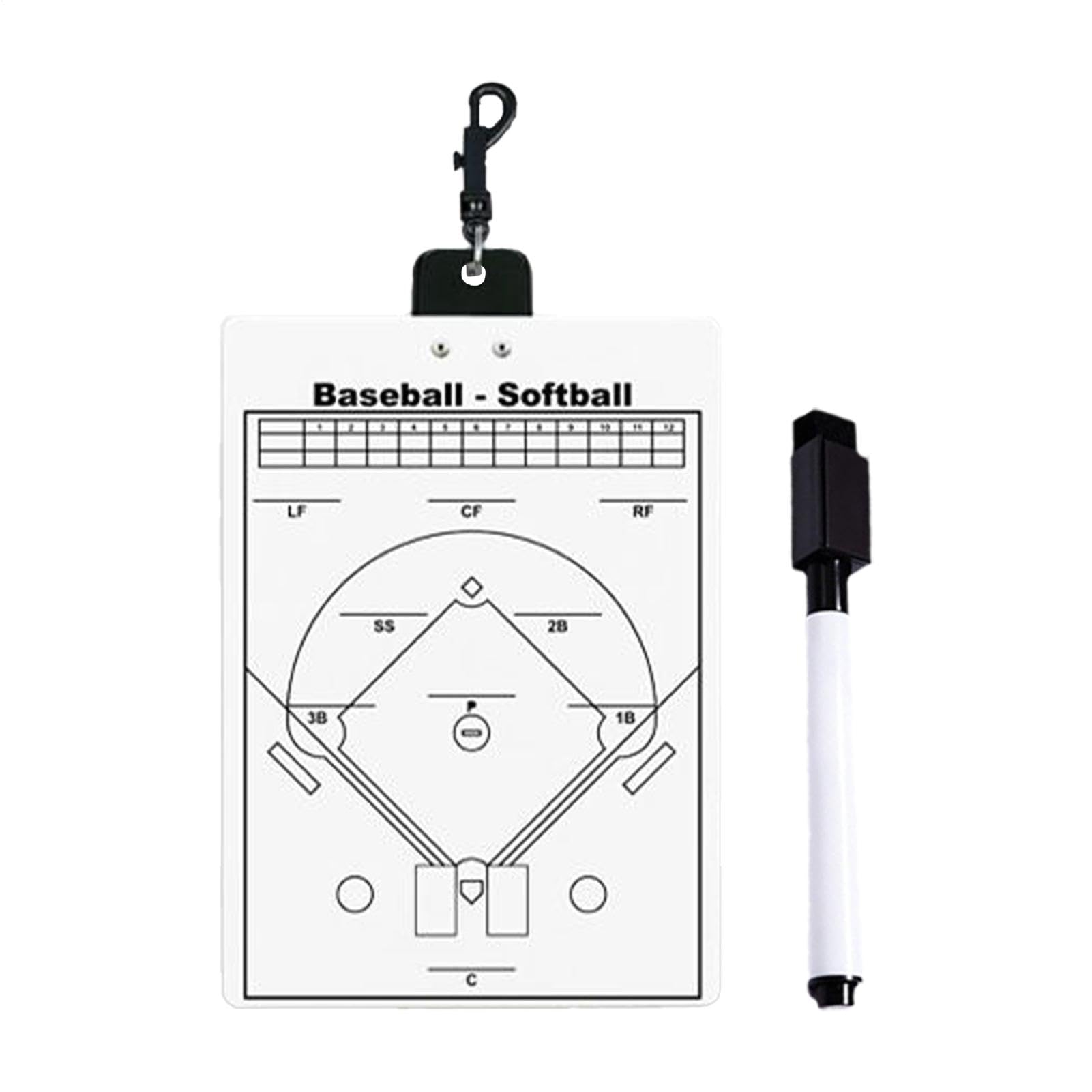 ダッグアウト用の野球ラインナップボード、野球ラインナップカード,消去可能なペン付きの両面野球ホワイトボード | 感謝祭のためのソフトボールコーチング機器、クリスマス