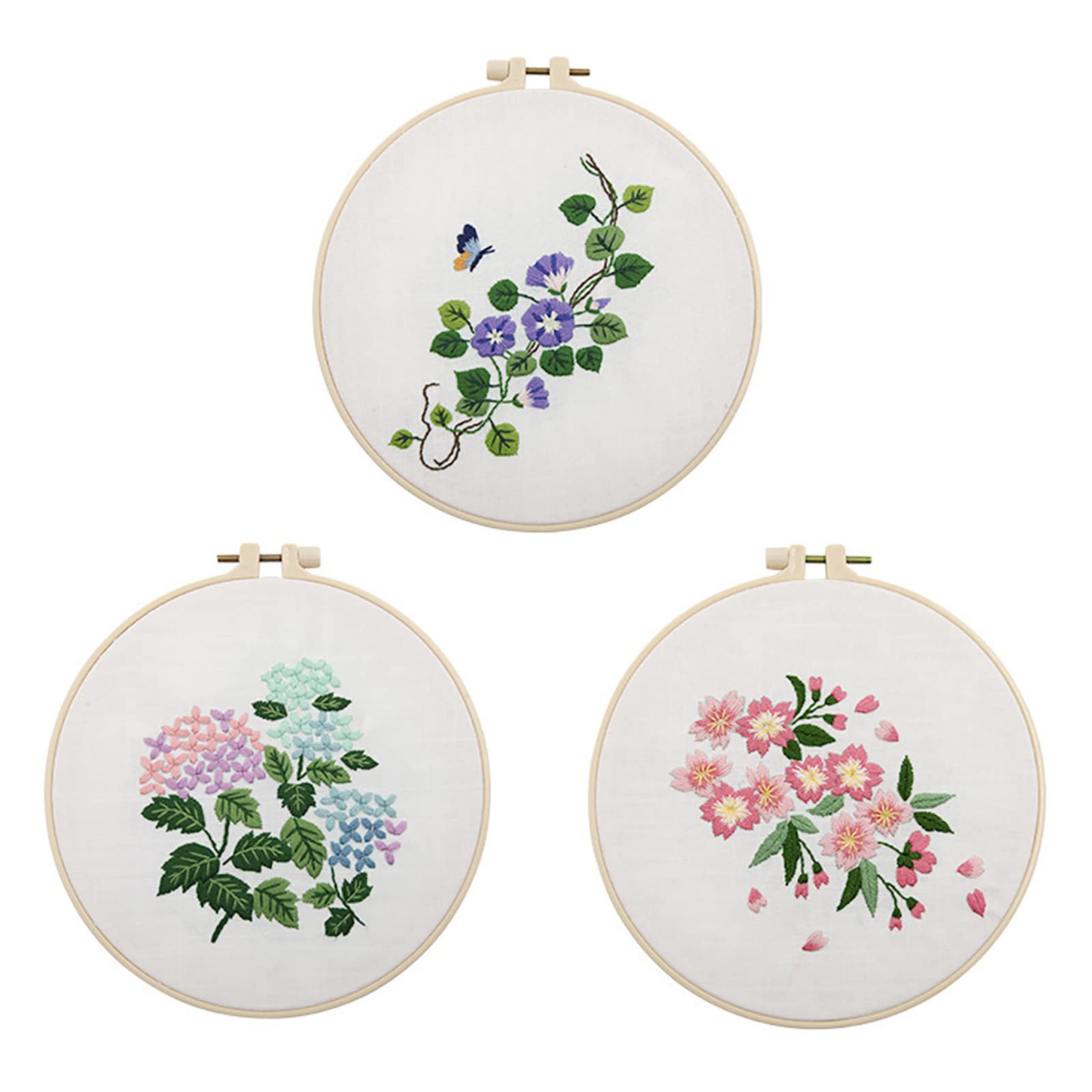 刺繍キット 刺しゅう 3セット クロスステッチ 花パターンあり 刺繍工具付き 初心者向け 刺繍工具 刺繍..