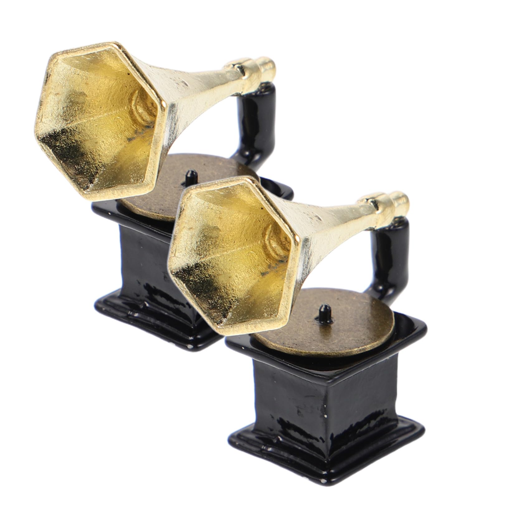 2個ミニレコードプレーヤー 属製レトロ留声機モデル コンパクトで