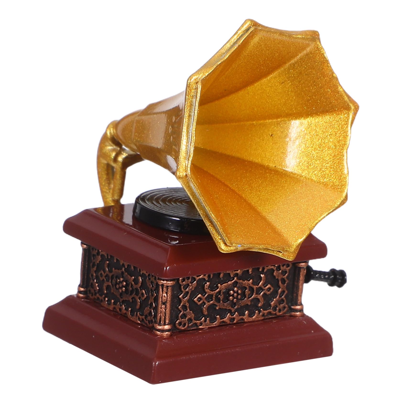 レトロ蓄音機モデル おもちゃのレコードプレーヤー 家の装飾 用蓄音機 金属 ゴールデン